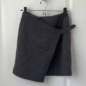 Anthro Gray Wool Wrap Miniskirt